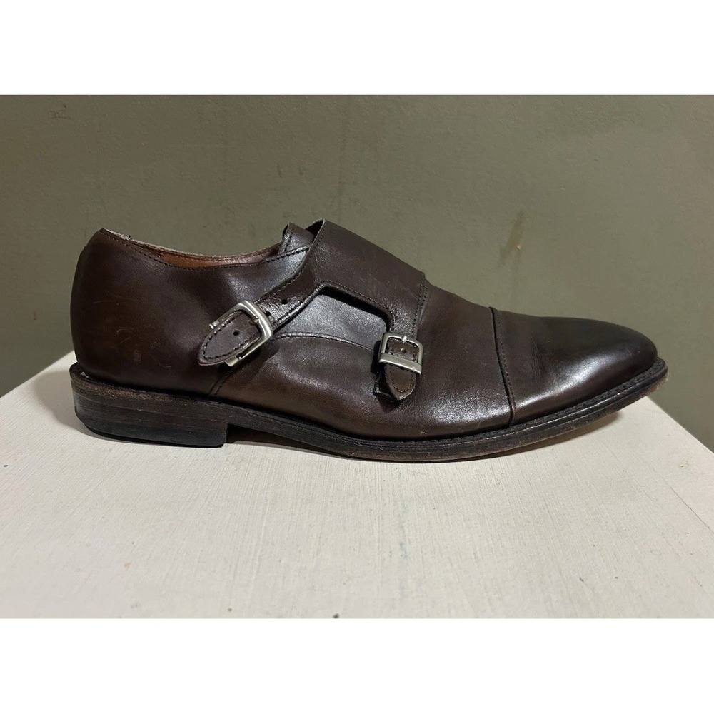 Allen Edmonds Neumora Brown Leather Double Monk Strap Dress Shoes Mens Sz 7.5E
